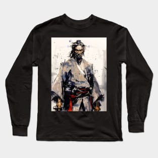 Japanese Ronin Samurai: I Play Alone on a Dark Background Long Sleeve T-Shirt